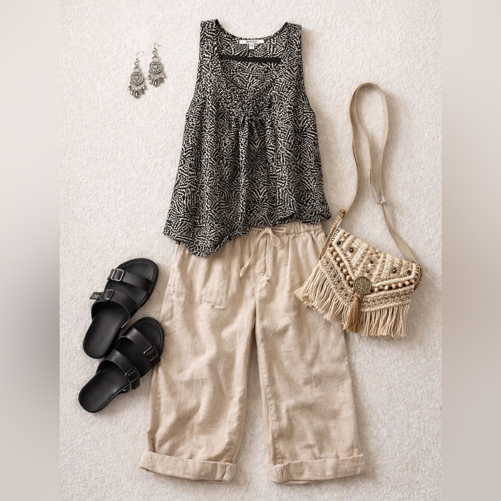 Daniel Rainn Monochrome Patterned Top - image 1